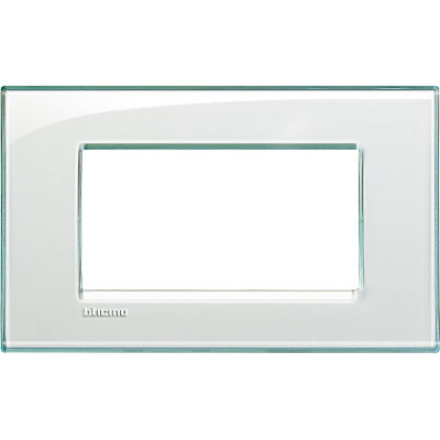 LivingLight - square Kristall plate in technopolymer 4 places aquamarine