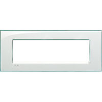 LivingLight - 7-place aquamarine square Kristall plate in technopolymer