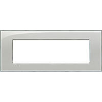 LivingLight - ice gray 7-place square Kristall plate in technopolymer