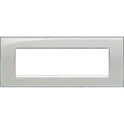 LivingLight - ice gray 7-place square Kristall plate in technopolymer