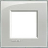 LivingLight - square Kristall plate in ice gray technopolymer 2 places