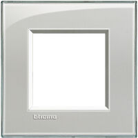 LivingLight - square plate in ice gray technopolymer 2 places