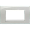 LivingLight - ice gray 4-place square Kristall plate in technopolymer