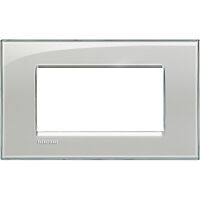 LivingLight - placca Kristall quadra in tecnopolimero 4 posti grigio ghiaccio