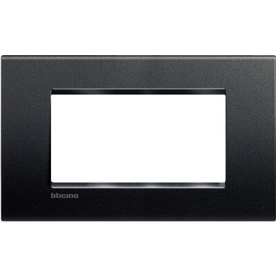 LivingLight - square Neutri plate in anthracite technopolymer 4 places