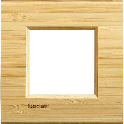LivingLight - square Essenze plate in solid wood for 2 bamboo places