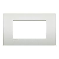 LivingLight Air - placca Neutri in metallo 4 posti bianco perla