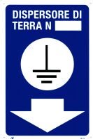Land sign with number and blue arrow
