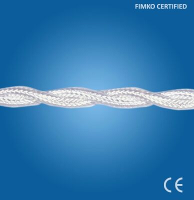 Cable trenzado seda blanco 2X0,50