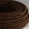 Câble tressé en soie marron 3G0.50