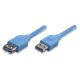 Extension USB 3.0 Cable A Male / A Female 2m Blue ICOC U3-AA-20-EX
