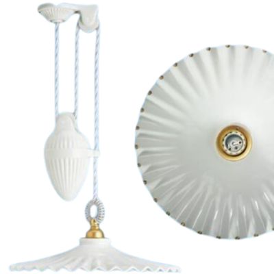 Lustre de plafond Ventaglio avec pampilles dorées Ø400