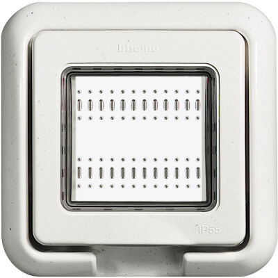 LivingLight Blanc - Support IP 55 et plaque de recouvrement 2 places