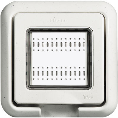 LivingLight White - IP 55 support and 2-place cover plate