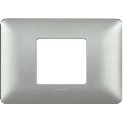 Matix - placca Metallics in tecnopolimero 2 posti colore silver