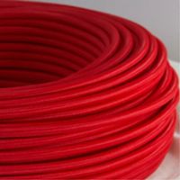 Câble H03 3G0.75 recouvert de soie rouge - 50 m