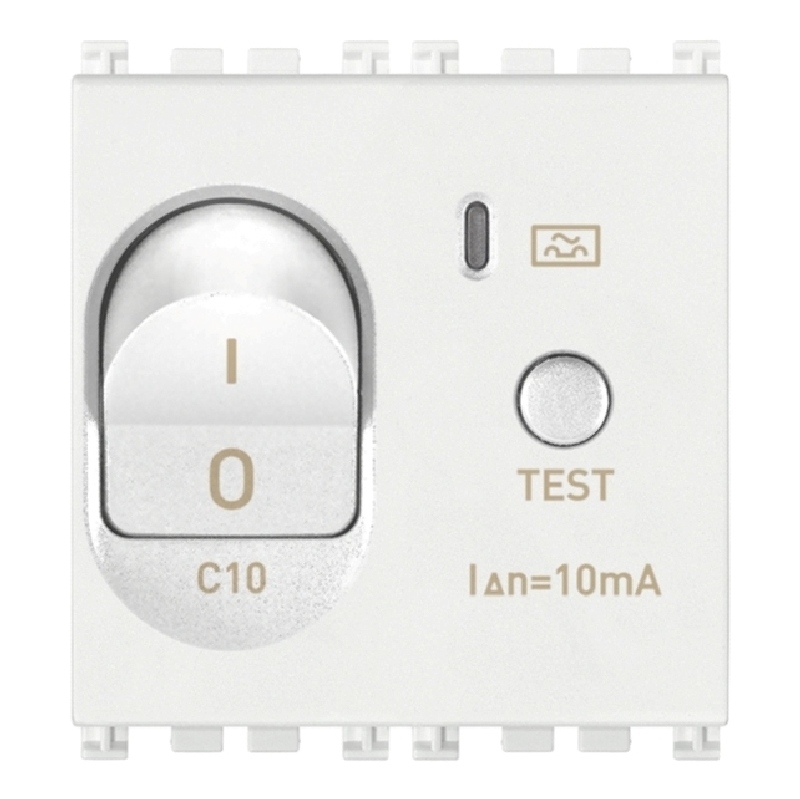 Arke Blanc - Interrupteur différentiel thermomagnétique 1P+NC 10 In 0,01