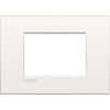 LivingLight Air - Monochrome plate in pure white 3-place metal
