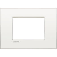 LivingLight Air - Monochrome plate in pure white 3-place metal