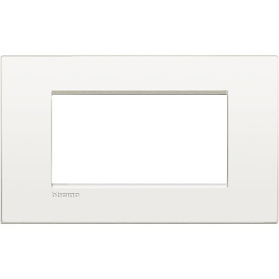 LivingLight Air - Pure white 4-place metal Monochrome plate