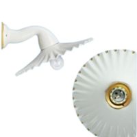 Applique ventilateur avec gouttes dorées ø280 avec bras en porcelaine