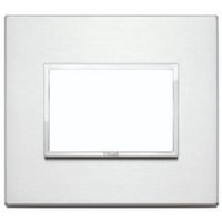 Vimar 21653.01 Eikon - Placa 3 módulos aluminio brillo