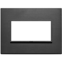 Vimar 21654.18 Eikon - placa 4 módulos negro total