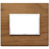 Vimar 21653.31 Eikon - Assiette 3 modules en noyer italien