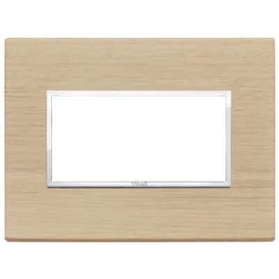 Vimar 21654.32 Eikon - Placa roble blanqueado 4 módulos