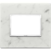 Vimar 21653.51 Eikon - Carrara white 3-module plate