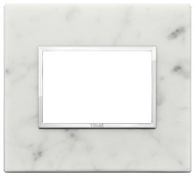 Vimar 21653.51 Eikon - Placa 3 módulos blanco Carrara