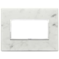 Vimar 21654.51 Eikon - Placa 4 módulos blanco Carrara