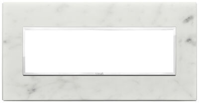 Vimar 21657.51 Eikon - Carrara white 7-module plate