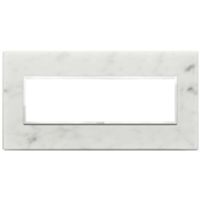 Vimar 21657.51 Eikon - Carrara white 7-module plate