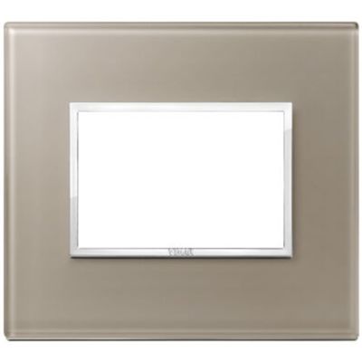 Vimar 21653.74 Eikon - Placa opal marrón 3 módulos