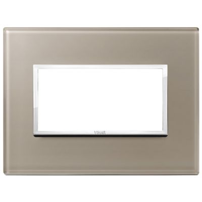Vimar 21654.74 Eikon - Placa opal marrón 4 módulos