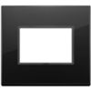 Vimar 21653.88 Eikon - 3 module total black diamond plate