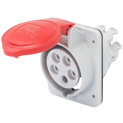 Toma de empotrar roja 3P+N+T 16A 400V 6H IP44 CR