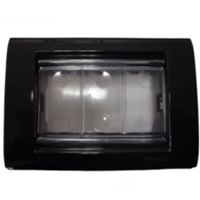 Playbus - placca 3 posti IP55 nero toner