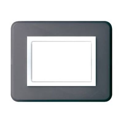 Serie 44 - Plato Personal 44 de plástico gris oscuro brillante de 3 plazas