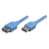 USB 3.0 A male/A female extension cable 0.5 m blue