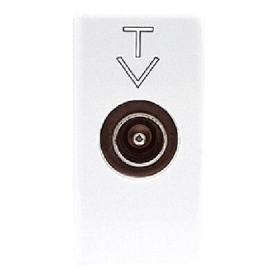 System White - 14dB male pass-through TV socket