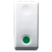 System White - pulsante NA+NC verde