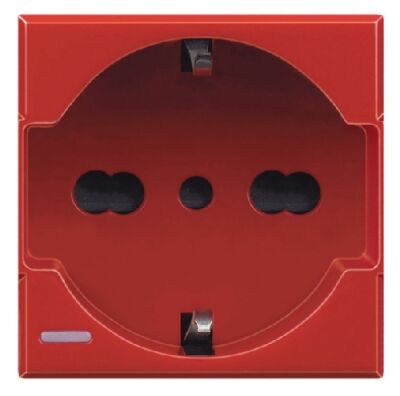 BTicino H4140/16R Axolute - Toma universal 16A P40 roja