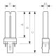 Lampada fluorescente compatta G23 09W 3000k MASTER PL-S/2P
