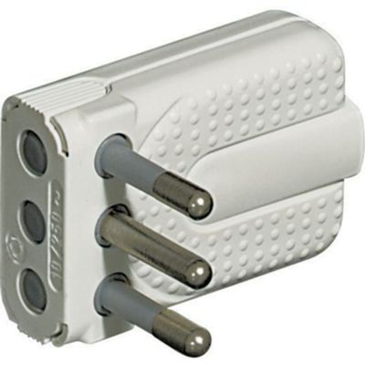 Small white space-saving CORNER plug