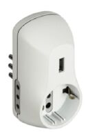 Adaptador múltiple pequeño alemán blanco con cargador USB B3