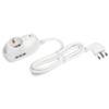 White multiple socket 10A plug and 2 bypass sockets and 1 universal socket with switch