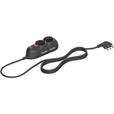Presa multipla grigio spina 16A e 4 prese bipasso e 2 universale con interruttore