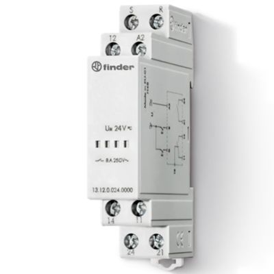 Step-by-step relay 12V 1NO+1NO/NC 8A with reset command 13.12
